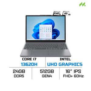 Laptop Lenovo IdeaPad Slim 3 16IRH10 83K20004VN (i7-13620H, UHD Graphics, RAM 24GB DDR5, SSD 512GB, 16 inch IPS WUXGA 60Hz, Win 11)