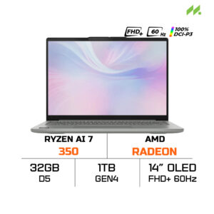 Laptop Lenovo IdeaPad Slim 5 14AKP10 83HX001JVN (Ryzen AI 7 350, Radeon Graphics, RAM 32GB DDR5, SSD 1TB, 14 Inch OLED WUXGA 60Hz 100% DCI-P3, Win 11)