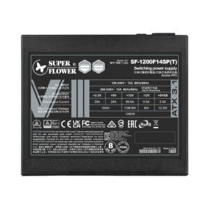 Nguồn máy tính SuperFlower LEADEX VIII Platinum Pro 1200W ATX3.1 Cybenetics Platinum SF-1200F14SP(T)