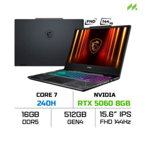 Laptop MSI Cyborg 15 B2RWFKG-048VN (Core 7 240H, RTX 5060 8GB, RAM 16GB D5, SSD 512GB, 15.6 Inch FHD IPS 144Hz)