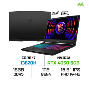 Laptop MSI Katana 15 B13VEK-2440VN (i7-13620H, RTX 4050 6GB, RAM 16GB DDR5, SSD 1TB, 15.6 Inch IPS FHD 144Hz, Win 11)