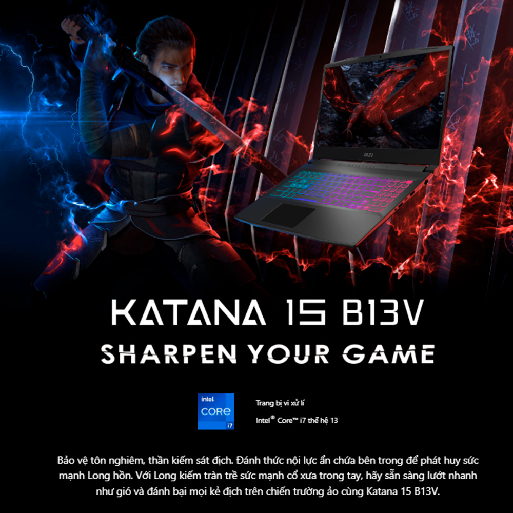 laptop-msi-katana-15-b13vek-2440vn-02 Laptop MSI Katana 15 B13VEK-2440VN (i7-13620H, RTX 4050 6GB, RAM 16GB DDR5, SSD 1TB, 15.6 Inch IPS FHD 144Hz, Win 11)