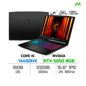 Laptop MSI Katana 15 HX B14WEK-286VN (i5-14450HX, RTX 5050 8GB, RAM 16GB D5, SSD 512GB, 15.6 Inch QHD IPS 165Hz, 100% DCI-P3)