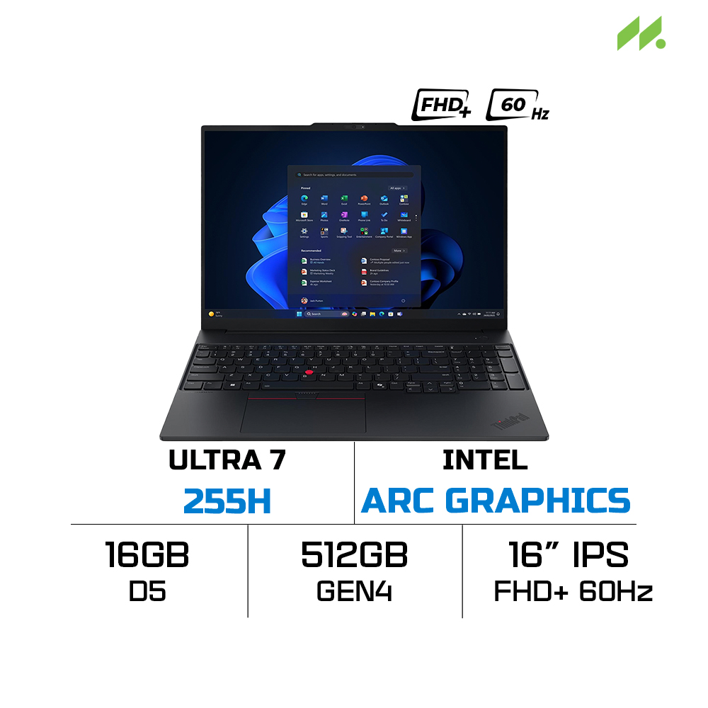 21sr002lva-ffcc2b63-de13-4aa5-8660-7008e90866b0-1 Laptop Lenovo ThinkPad E16 Gen 3 21SR002LVA (Ultra 7 255H, Intel Arc Graphics, RAM 16GB DDR5, SSD 512GB, 16 Inch IPS FHD+ 60Hz, NoOS)