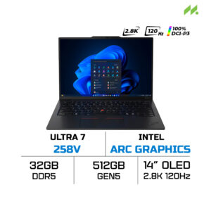 Laptop Lenovo ThinkPad X1 Carbon Gen 13 Aura Edition 21NS010BVN (Ultra 7 258V, Intel Arc Graphics, RAM 32GB LPDDR5X, SSD 512GB, 14 Inch OLED 2.8K 120Hz 100% DCI-P3, Win 11 Pro)