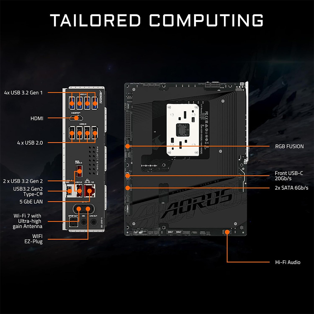mainboard-gigabyte-b850-aorus-stealth-wifi7-ddr5-04 Mainboard Gigabyte B850 AORUS STEALTH WIFI7 DDR5
